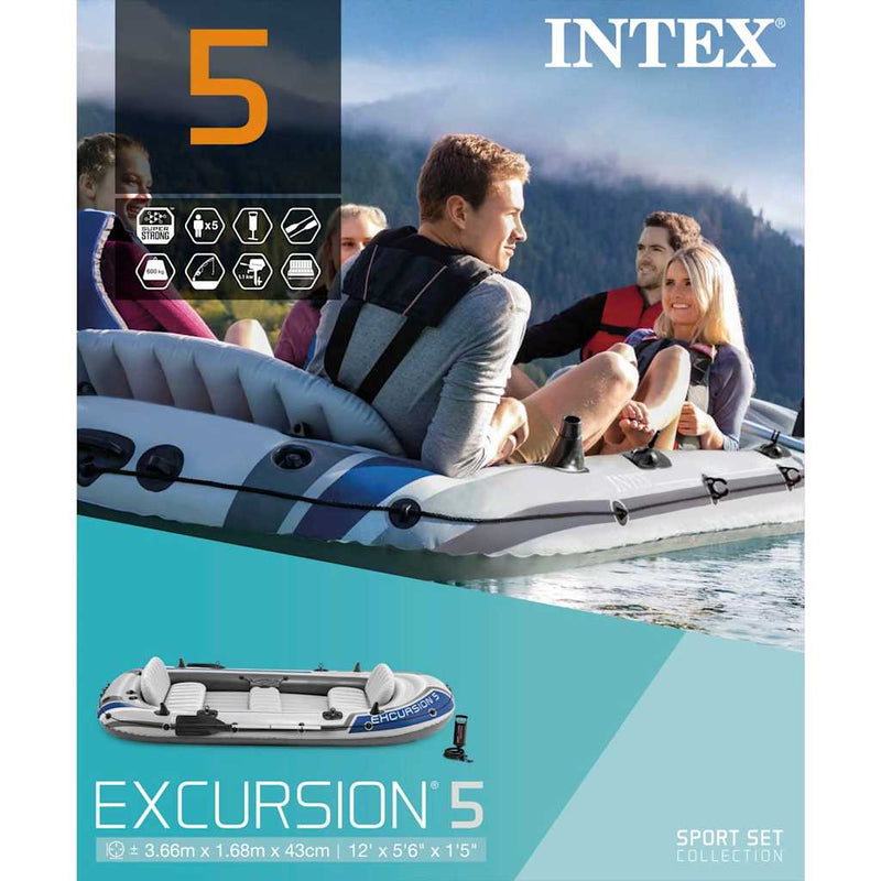 Intex Excursion 5 Set Inflatable Boat with Oars and Pump Payday Deals