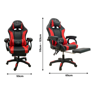 Intex Spire Onyx Led Massage Gaming Chair - Red And Black Payday Deals