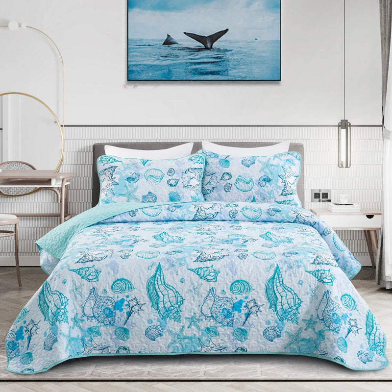 Inviting Quilted bedspread and pillowcovers set: Ideal for All Seasons - Queen size Payday Deals