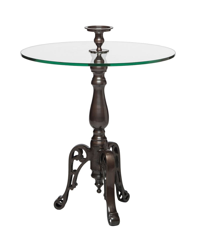 Iron Round Glass Coffee Table with Detachable Candle Holder Payday Deals