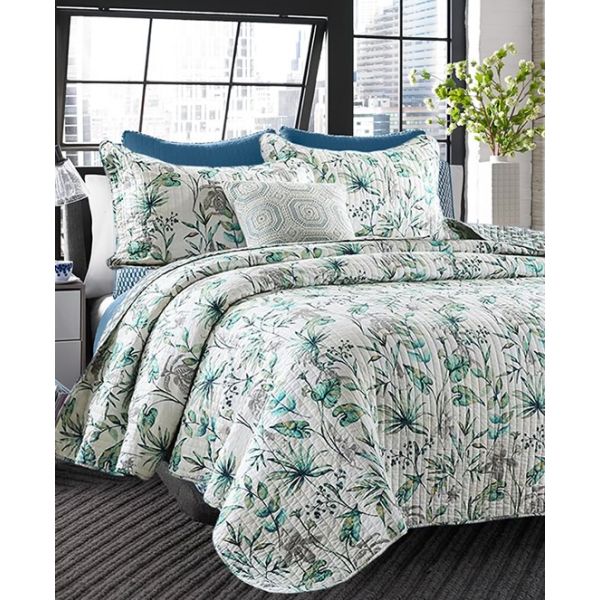 Island Dreams 100% Cotton Quilted 3 pcs Bedspread Coverlet Set Super King Payday Deals