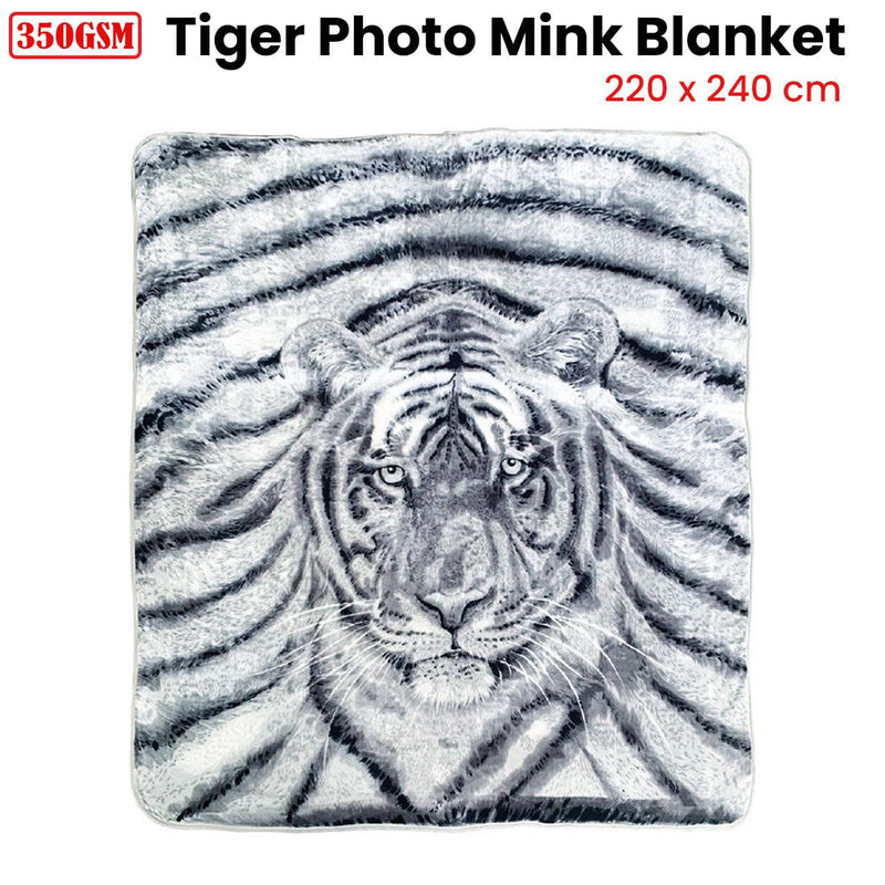 J.Elliot Home 350gsm Tiger Photo Mink Blanket Payday Deals