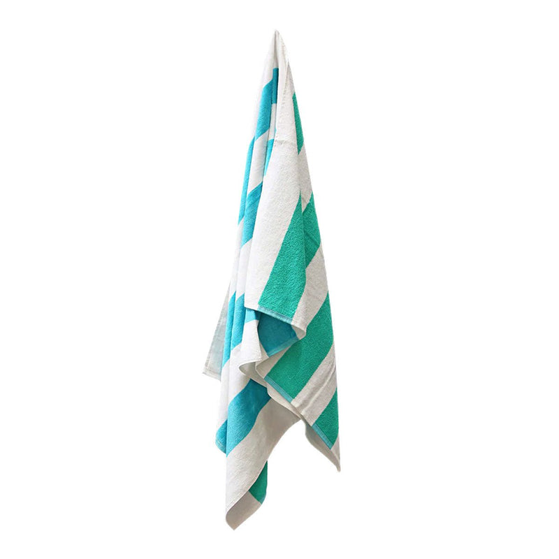 J.Elliot Home 400GSM Premium Cotton Reversible Striped Beach Towel 76 x 152 cm Aqua Teal Payday Deals