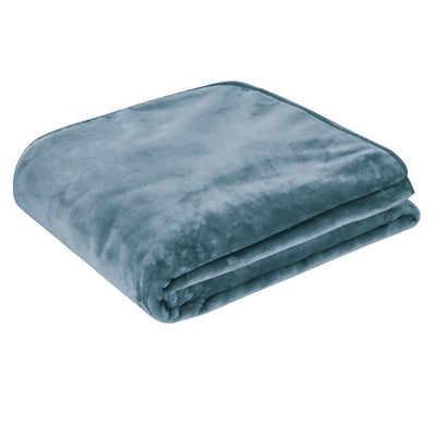 J.Elliot Home 450gsm Solid Faux Mink Blanket Steel Blue Payday Deals
