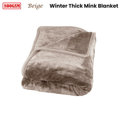 J Elliot Home 800GSM Luxury Winter Thick Mink Blanket Beige King Payday Deals