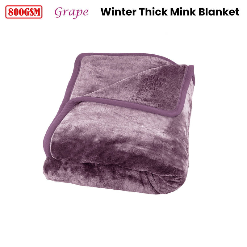 J Elliot Home 800GSM Luxury Winter Thick Mink Blanket Grape King Payday Deals