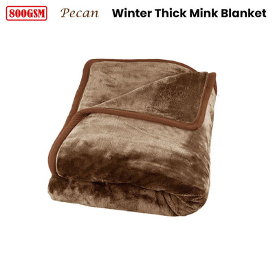 J Elliot Home 800GSM Luxury Winter Thick Mink Blanket Pecan Queen Payday Deals