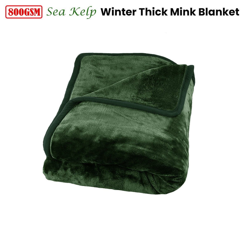 J Elliot Home 800GSM Luxury Winter Thick Mink Blanket Sea Kelp King Payday Deals