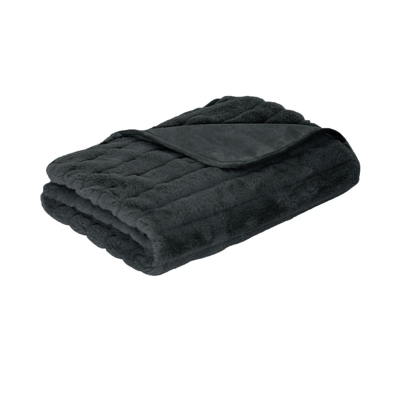 J.Elliot Home Baw Baw Plush Throw Charcoal Payday Deals