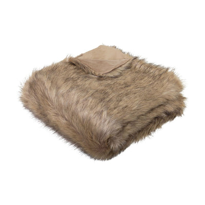 J.Elliot Home Grizzly Brown Faux Fur Throw Payday Deals