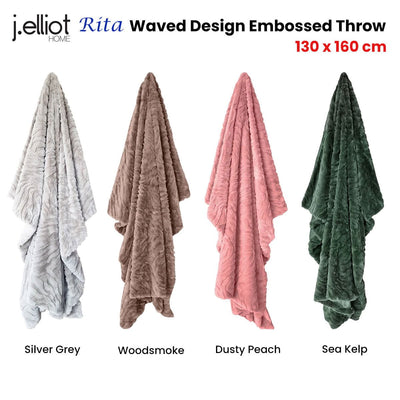 J Elliot Home Rita Dusty Peach Faux Mohair Throw Rug 130 x 160cm Payday Deals