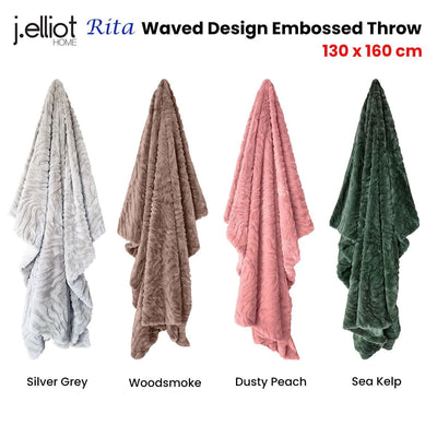 J Elliot Home Rita Silver Grey Faux Mohair Throw Rug 130 x 160cm Payday Deals