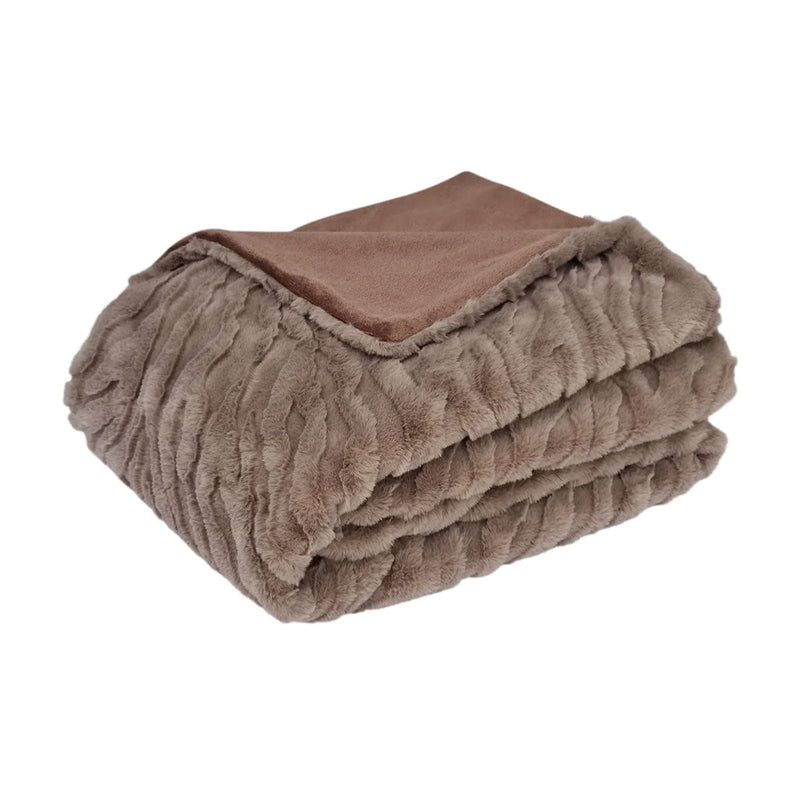 J Elliot Home Rita Woodsmoke Faux Mohair Throw Rug 130 x 160cm Payday Deals