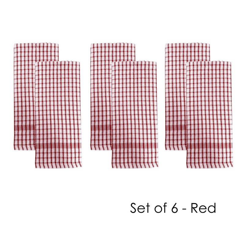 J.Elliot Home Set of 6 Elly Terry Tea Towels Red Payday Deals