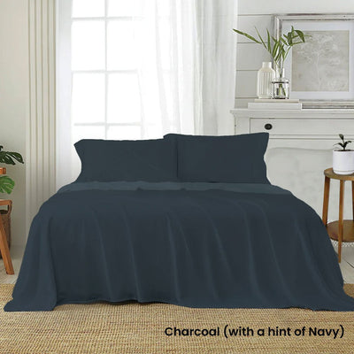 J Elliot Home Soft Microfiber Sheet Set Queen Charcoal (with a hint of Navy) Payday Deals