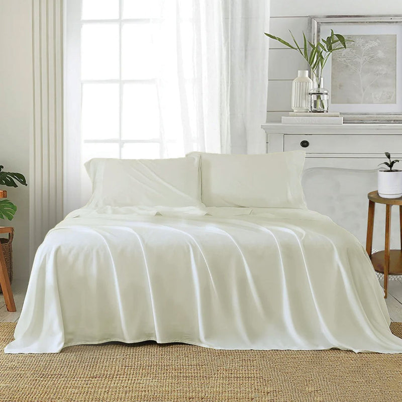 J Elliot Home Soft Microfiber Sheet Set Queen Ivory (labelled as White) Payday Deals