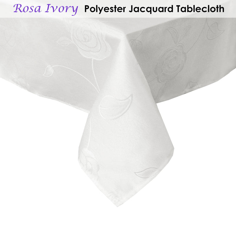 Jacquard Tablecloth Rosa Ivory 135 x 180 cm Payday Deals