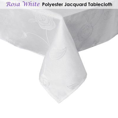 Jacquard Tablecloth Rosa White 135 x 180 cm Payday Deals