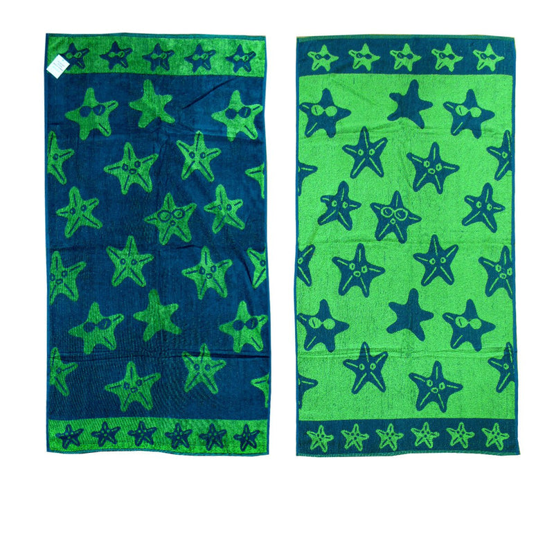 Jacquard Velour Reversible Beach Towel Blue Stars Payday Deals