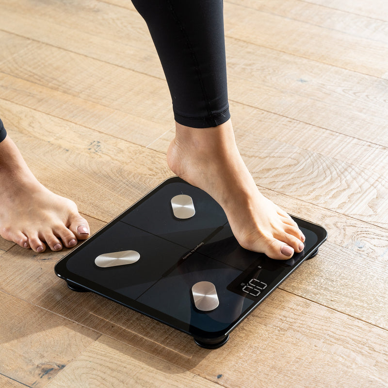 Jade Yoga Voyager Mat - Black & Etekcity Scale for Body Weight and Fat Percentage - Black Bundle Payday Deals