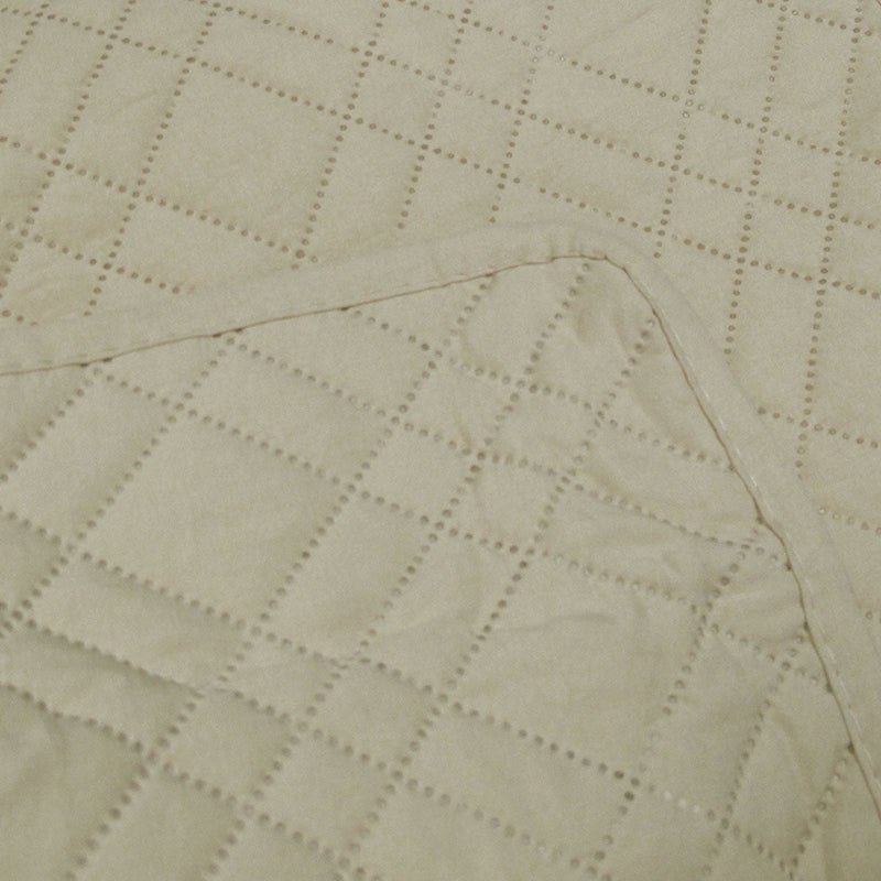 Jane Barrington Morris Beige Ultrasonic Embossed Lightly Quilted Reversible Coverlet Set King Payday Deals