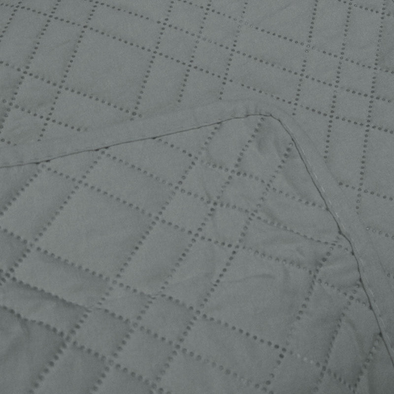 Jane Barrington Morris Dark Grey Ultrasonic Embossed Lightly Quilted Reversible Coverlet Set King Payday Deals