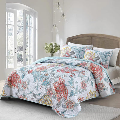 Jazzy Quilted bedspread and pillowcovers set: Express Your Personality - Queen size Payday Deals