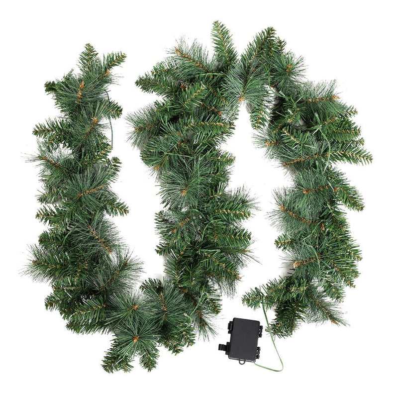 Jingle Jollys 1.8m Christmas Garland with LED lights Party Xmas Decorations Payday Deals