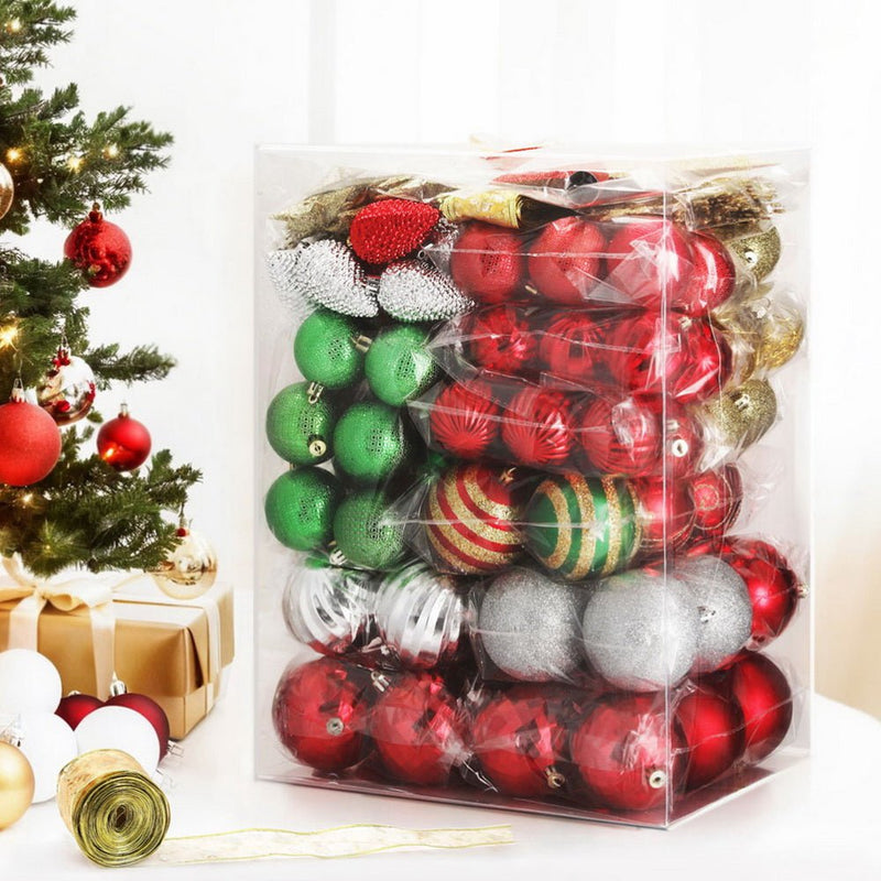 Jingle Jollys 155pcs Christmas Tree Decorations Set Baubles Ornaments Party Payday Deals