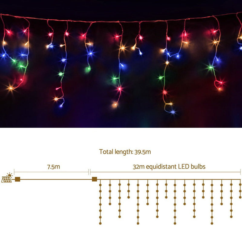 Jingle Jollys 32M Christmas Lights Icicle String Light 960 LED Multi-coloured Payday Deals