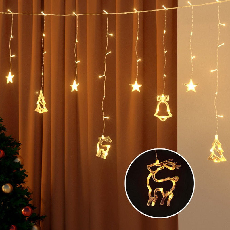 Jingle Jollys 3M Christmas Icicle Lights String Lights 138 LED Warm White Payday Deals