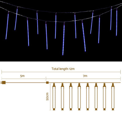 Jingle Jollys 7M Christmas Lights Shower Light 288 LED Icicle Falling Metor Payday Deals