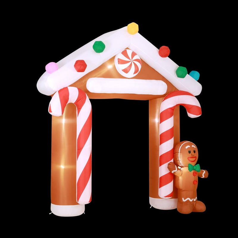 Jingle Jollys Christmas Inflatable Archwary Ginger 2.8M Illuminated Decorations Payday Deals