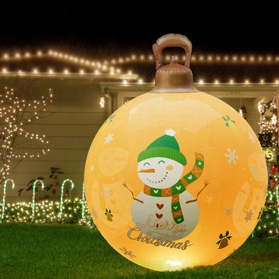 Jingle Jollys Christmas Inflatable Ball 60cm Led Illuminated Snowman Xmas Decor Payday Deals