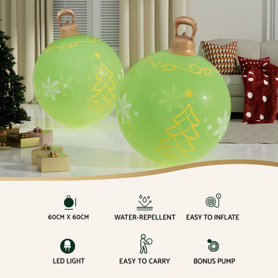 Jingle Jollys Christmas Inflatable Ball 60cm Led Illuminated Xmas Decoration Payday Deals