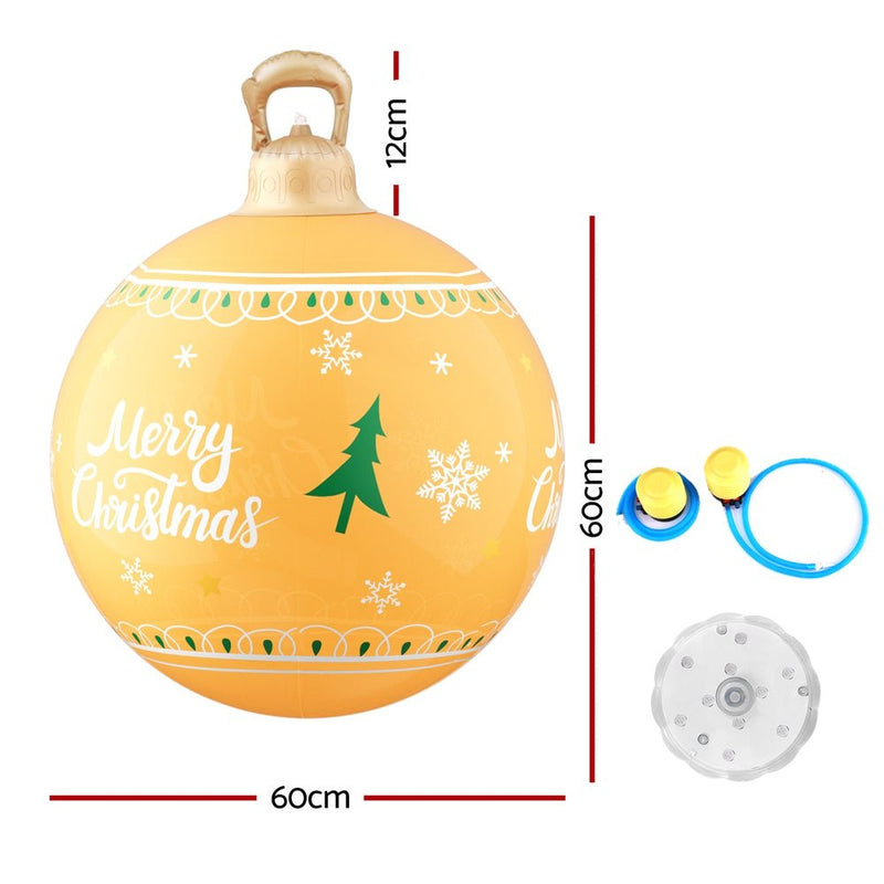 Jingle Jollys Christmas Inflatable Ball 60cm Led Illuminated Xmas Decoration Payday Deals