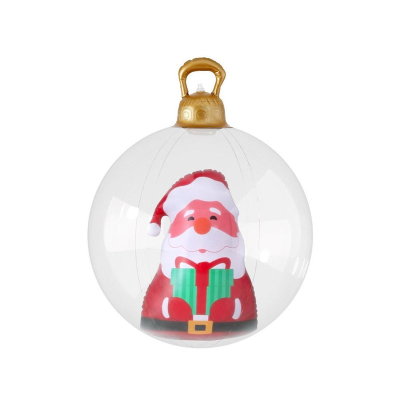 Jingle Jollys Christmas Inflatable Ball 60cm Santa Decoration Giant Bauble Clear Payday Deals