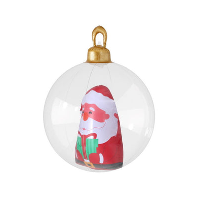 Jingle Jollys Christmas Inflatable Ball 60cm Santa Decoration Giant Bauble Clear Payday Deals