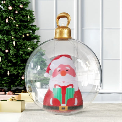 Jingle Jollys Christmas Inflatable Ball 60cm Santa Decoration Giant Bauble Clear Payday Deals