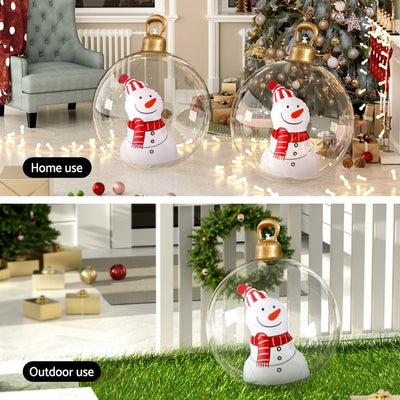 Jingle Jollys Christmas Inflatable Ball 60cm Snowman Decoration Giant Bauble Payday Deals