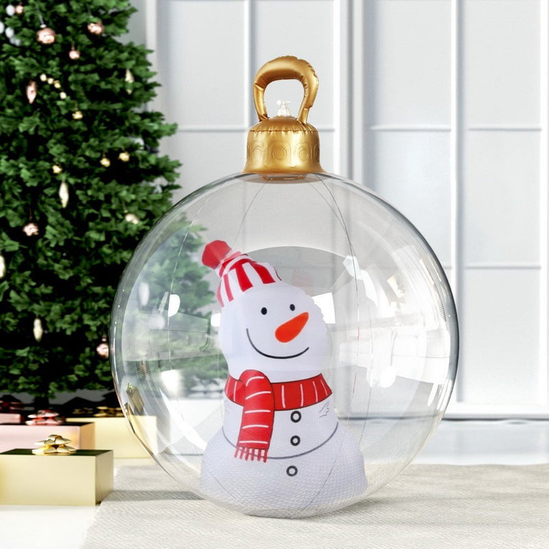 Jingle Jollys Christmas Inflatable Ball 60cm Snowman Decoration Giant Bauble Payday Deals