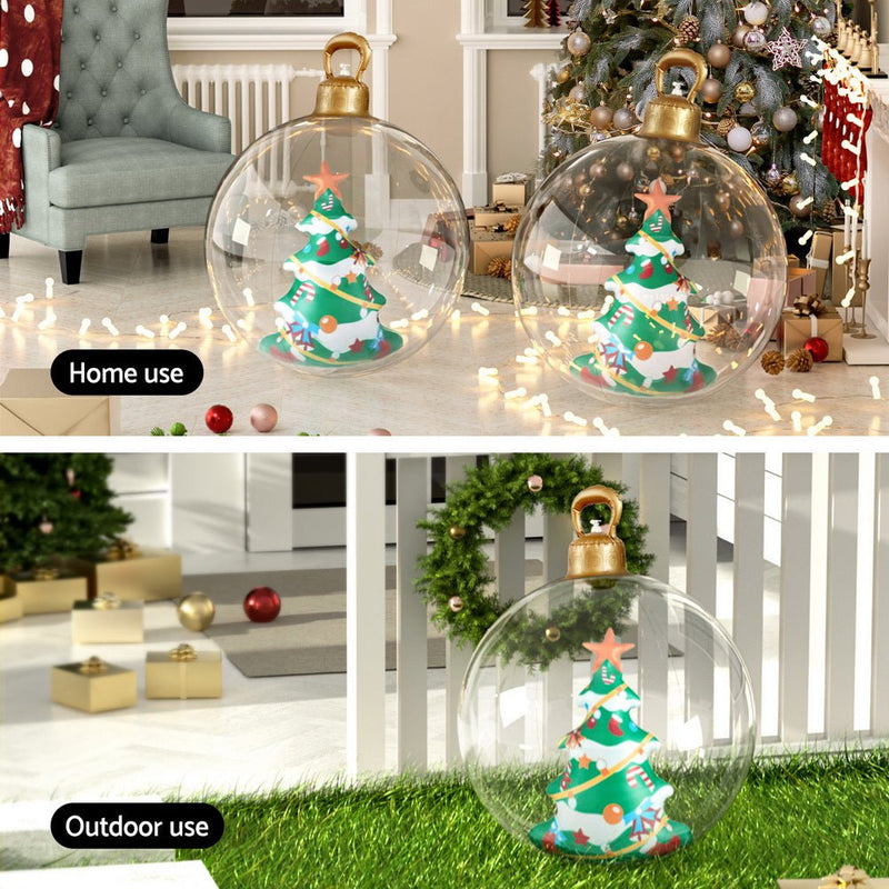 Jingle Jollys Christmas Inflatable Ball 60cm Tree Decoration Giant Bauble Clear Payday Deals