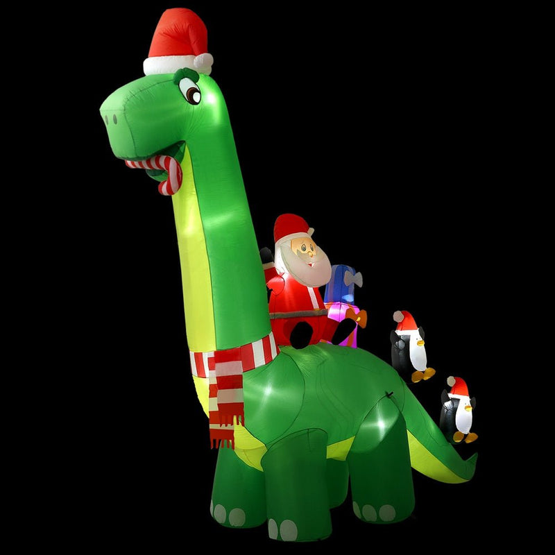 Jingle Jollys Christmas Inflatable Santa Dinosaur 3.8M Illuminated Decorations Payday Deals