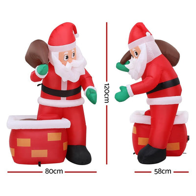 Jingle Jollys Christmas Inflatable Santa Illuminated Decorations Payday Deals