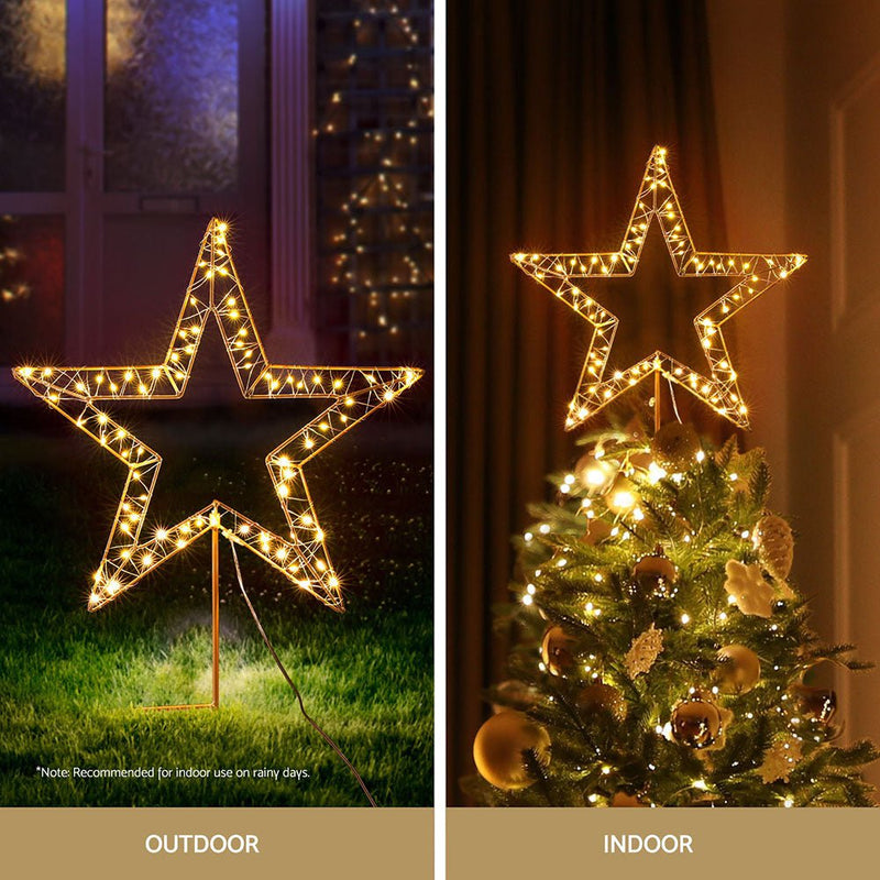 Jingle Jollys Christmas Lights 100 LED Fairy Light Ground Star Garden Decoration Payday Deals