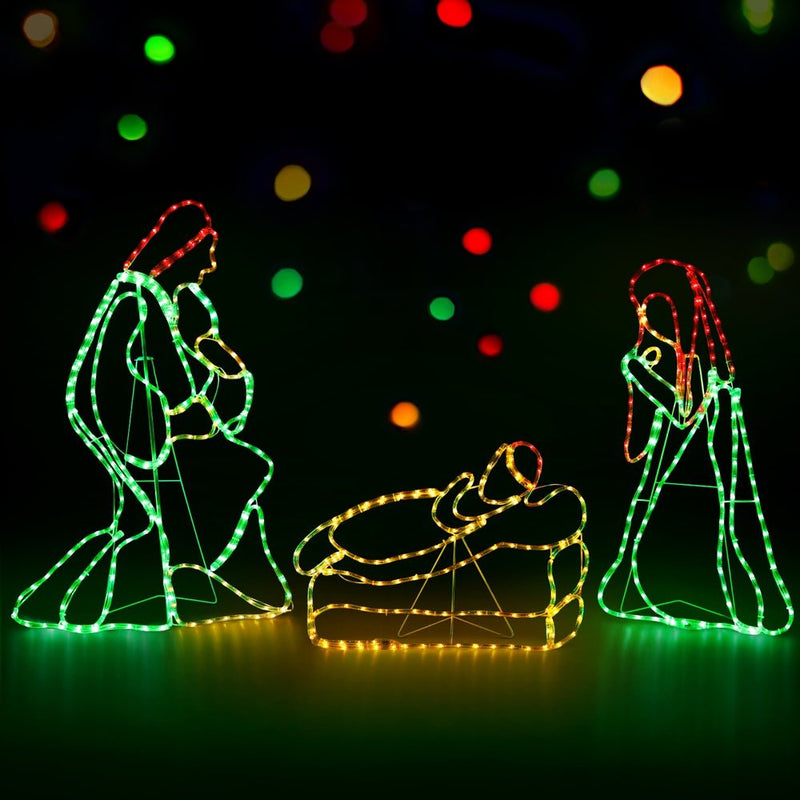 Jingle Jollys Christmas Lights 112cm Motif 552 LED Rope Light Outdoor Decoration Payday Deals