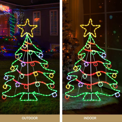 Jingle Jollys Christmas Lights 118cm Motif 288 LED Rope Light Outdoor Decoration Payday Deals