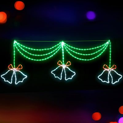 Jingle Jollys Christmas Lights 180cm Motif 288 LED Rope Light Outdoor Decoration Payday Deals