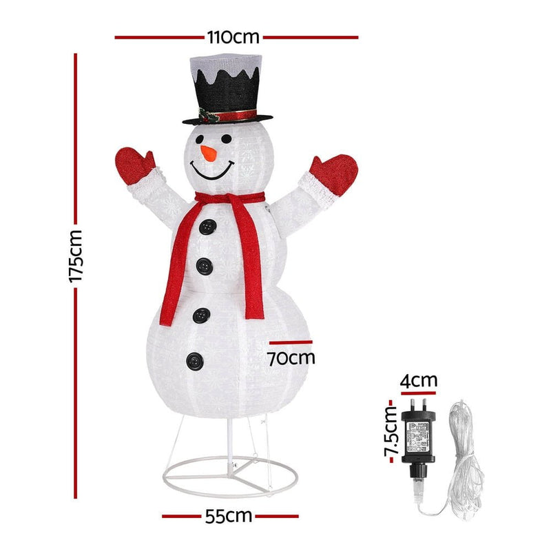 Jingle Jollys Christmas Lights 200 LED 175cm Fairy Light Snowman Decorations Payday Deals