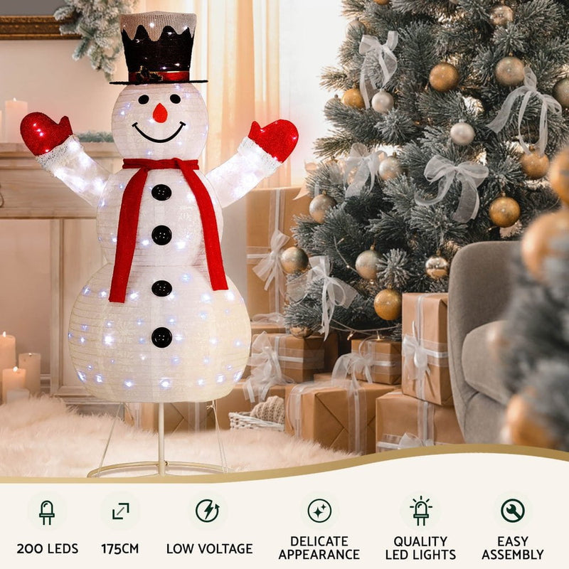 Jingle Jollys Christmas Lights 200 LED 175cm Fairy Light Snowman Decorations Payday Deals